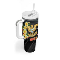 Yemen Unification Day Tumbler With Handle Coat Of Arms With Frangipani