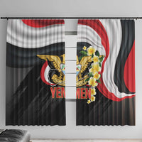 Yemen Unification Day Window Curtain Coat Of Arms With Frangipani