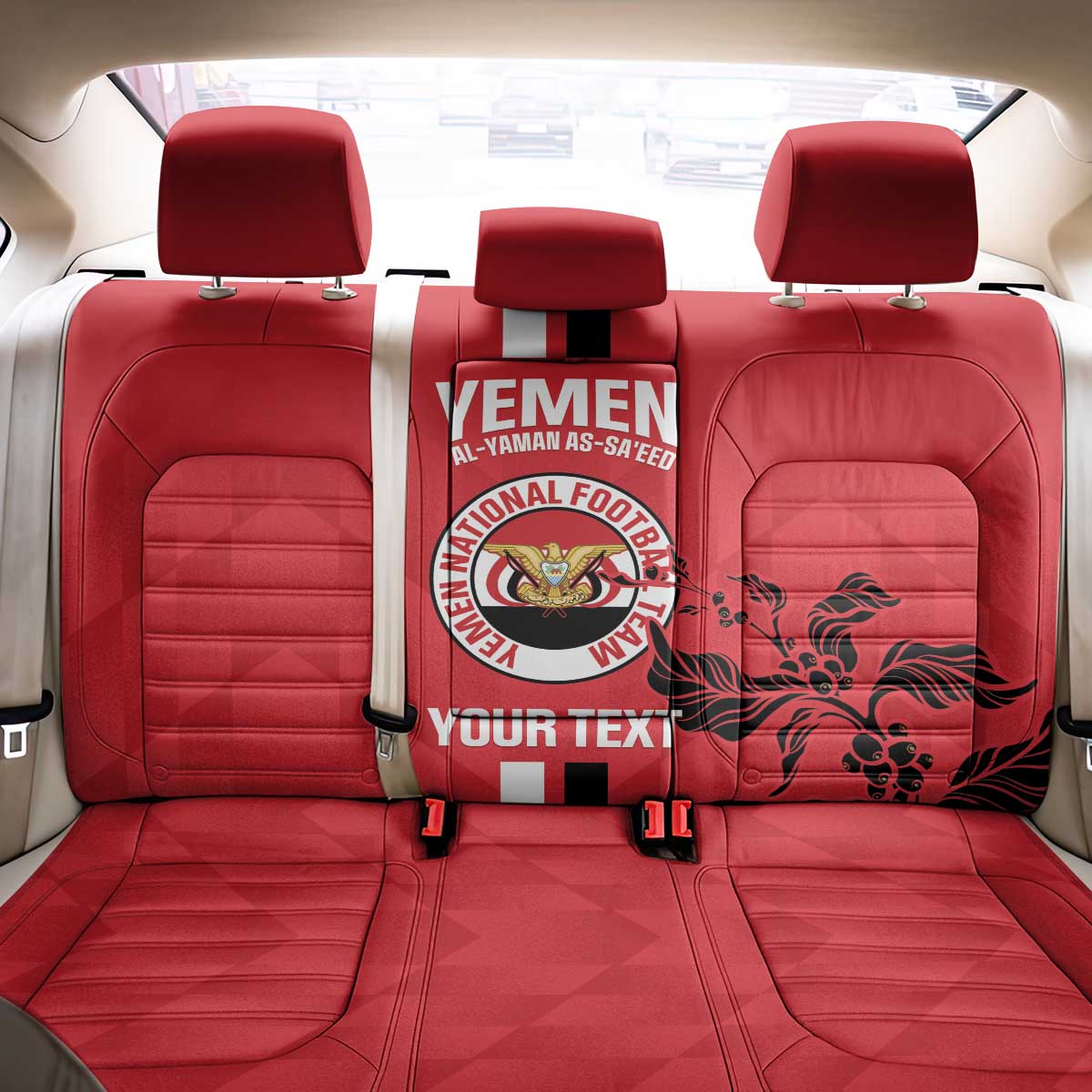 Custom Yemen Football Back Car Seat Cover Come On Al-Yaman as-Sa'eed