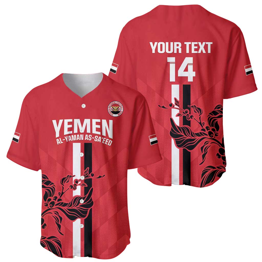 Custom Yemen Football Baseball Jersey Come On Al-Yaman as-Sa'eed
