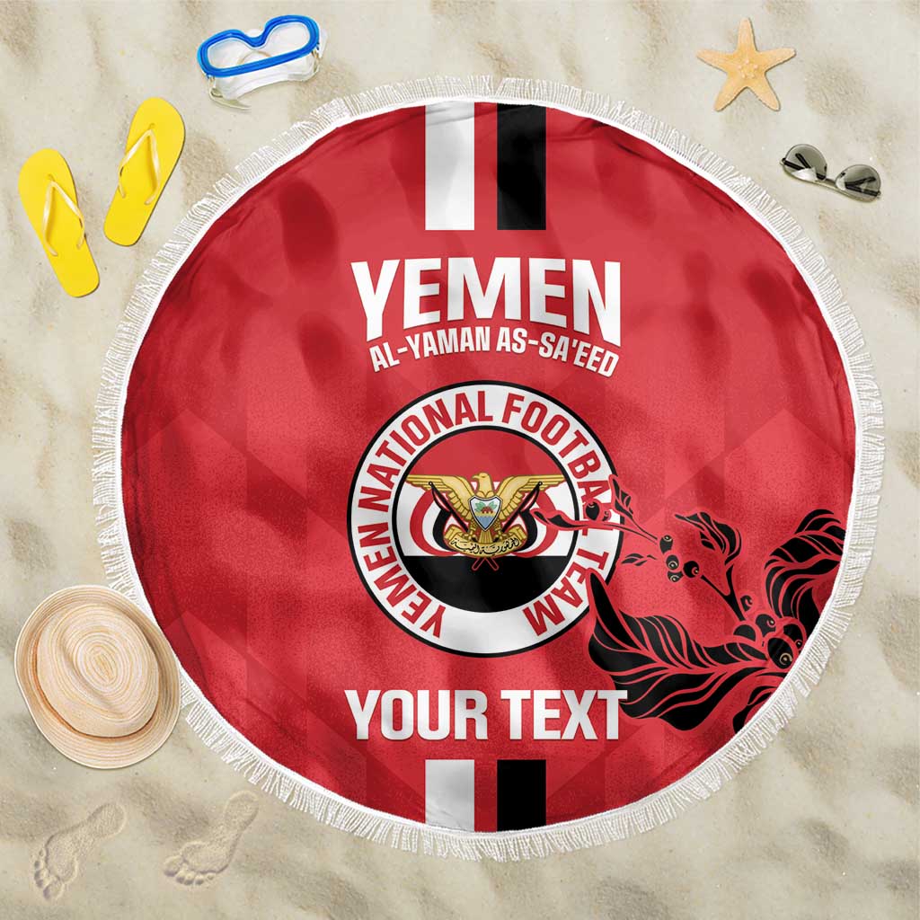 Custom Yemen Football Beach Blanket Come On Al-Yaman as-Sa'eed