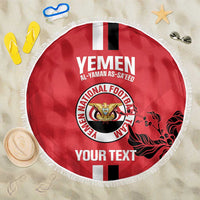 Custom Yemen Football Beach Blanket Come On Al-Yaman as-Sa'eed