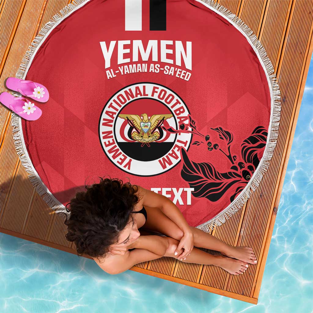 Custom Yemen Football Beach Blanket Come On Al-Yaman as-Sa'eed