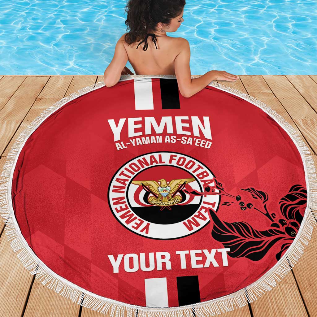 Custom Yemen Football Beach Blanket Come On Al-Yaman as-Sa'eed
