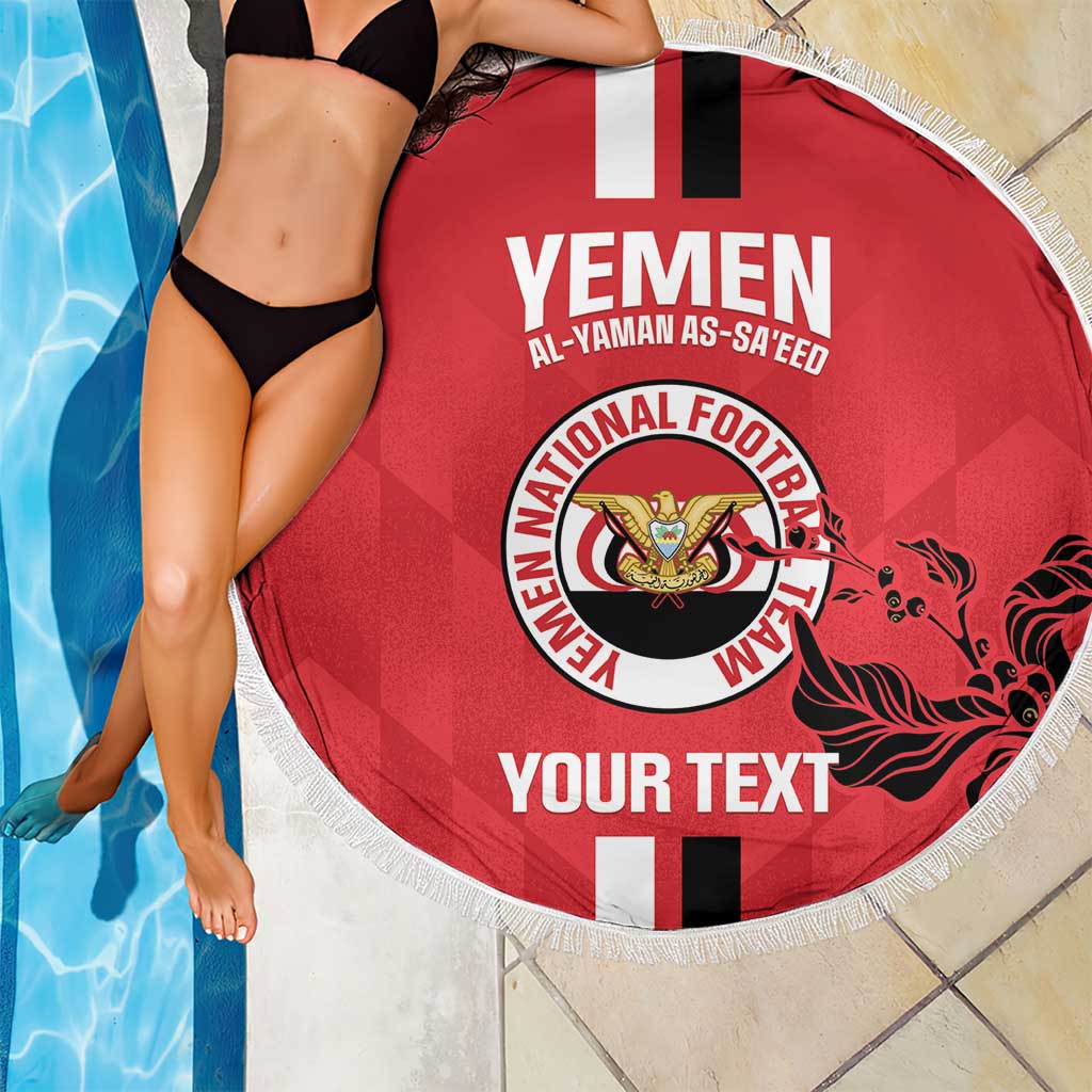Custom Yemen Football Beach Blanket Come On Al-Yaman as-Sa'eed
