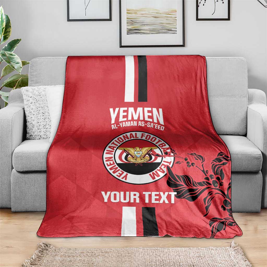 Custom Yemen Football Blanket Come On Al-Yaman as-Sa'eed