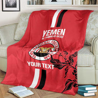 Custom Yemen Football Blanket Come On Al-Yaman as-Sa'eed