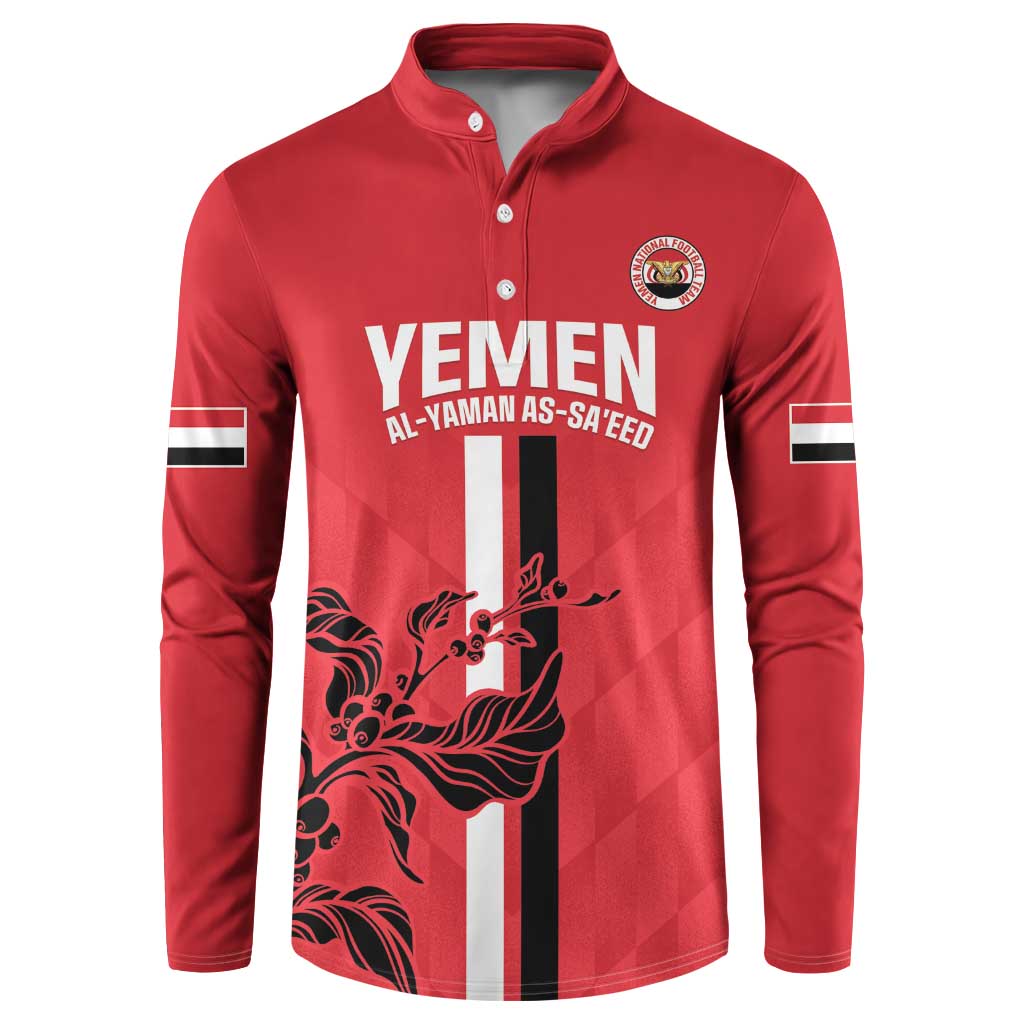 Custom Yemen Football Button Sweatshirt Come On Al-Yaman as-Sa'eed