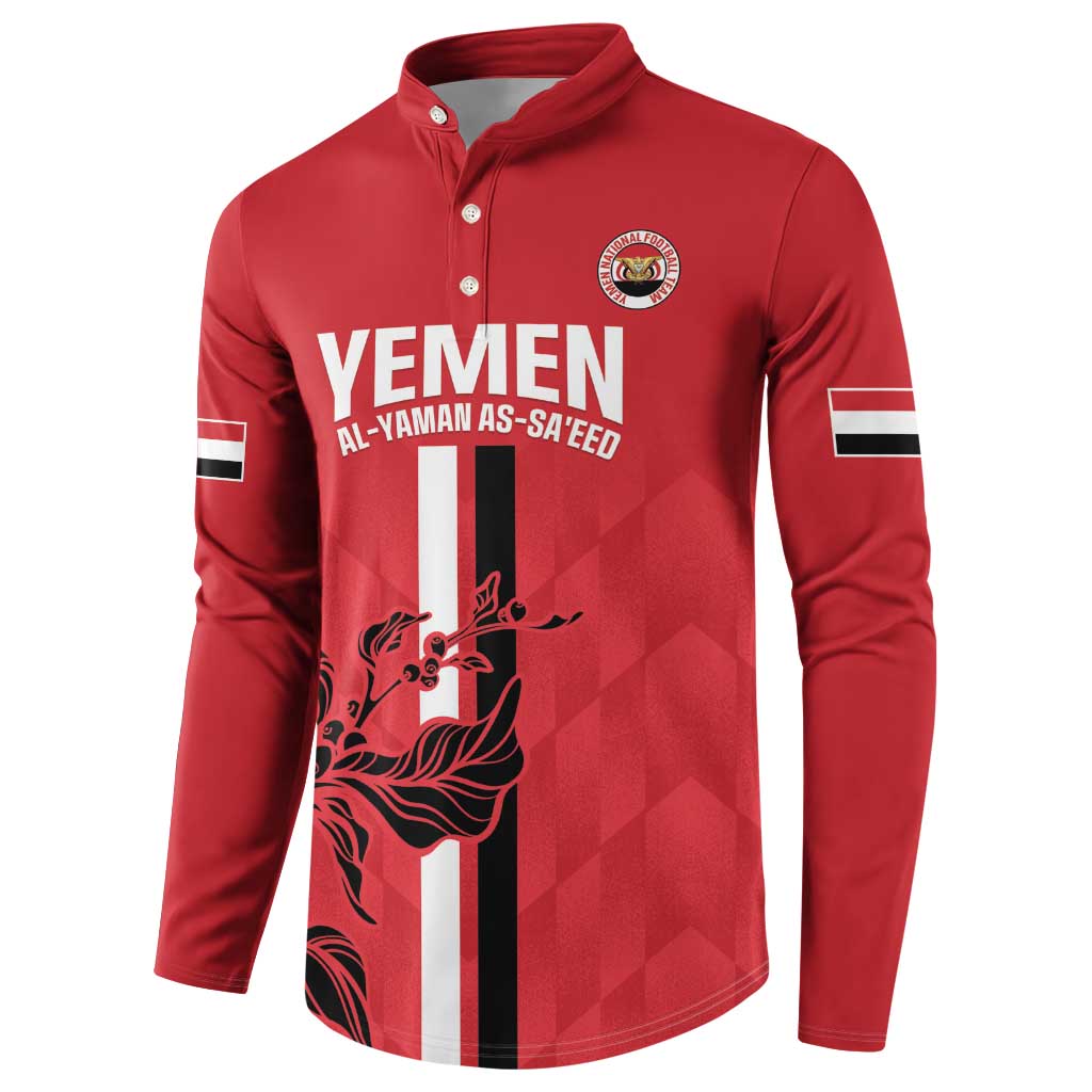 Custom Yemen Football Button Sweatshirt Come On Al-Yaman as-Sa'eed