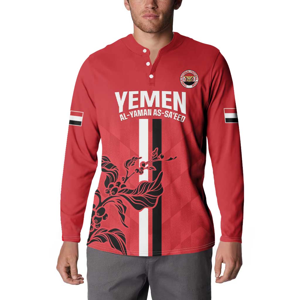 Custom Yemen Football Button Sweatshirt Come On Al-Yaman as-Sa'eed