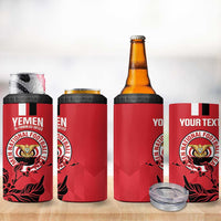 Custom Yemen Football 4 in 1 Can Cooler Tumbler Come On Al-Yaman as-Sa'eed