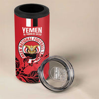 Custom Yemen Football 4 in 1 Can Cooler Tumbler Come On Al-Yaman as-Sa'eed