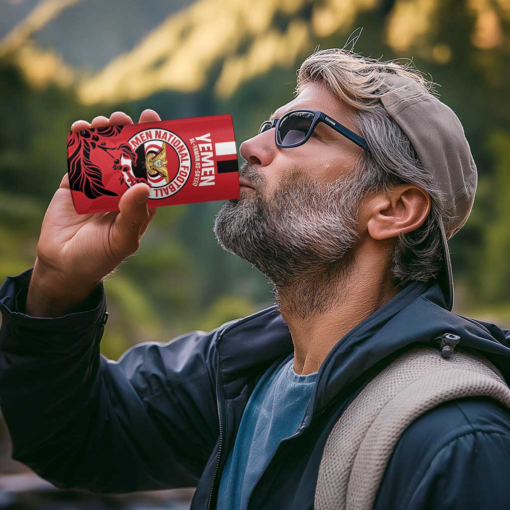 Custom Yemen Football 4 in 1 Can Cooler Tumbler Come On Al-Yaman as-Sa'eed