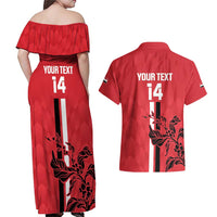 Custom Yemen Football Couples Matching Off Shoulder Maxi Dress and Hawaiian Shirt Come On Al-Yaman as-Sa'eed