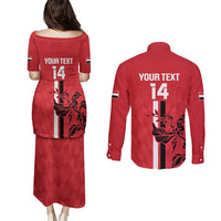Custom Yemen Football Couples Matching Puletasi and Long Sleeve Button Shirt Come On Al-Yaman as-Sa'eed