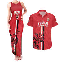 Custom Yemen Football Couples Matching Tank Maxi Dress and Hawaiian Shirt Come On Al-Yaman as-Sa'eed