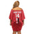 Custom Yemen Football Family Matching Off Shoulder Short Dress and Hawaiian Shirt Come On Al-Yaman as-Sa'eed