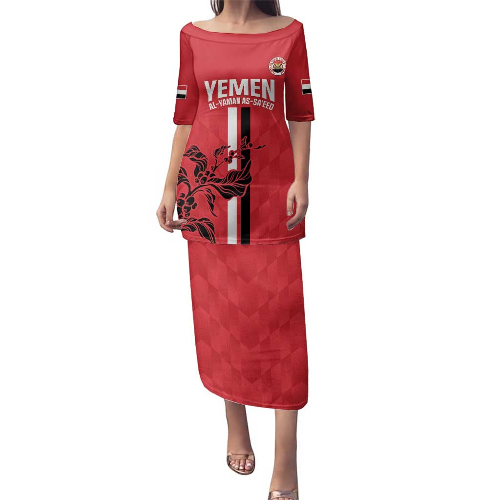 Custom Yemen Football Family Matching Puletasi and Hawaiian Shirt Come On Al-Yaman as-Sa'eed