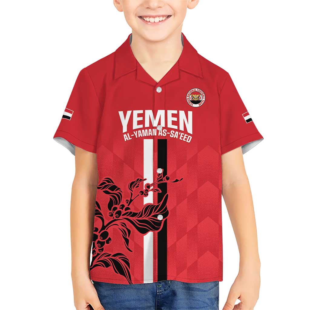 Custom Yemen Football Kid Hawaiian Shirt Come On Al-Yaman as-Sa'eed