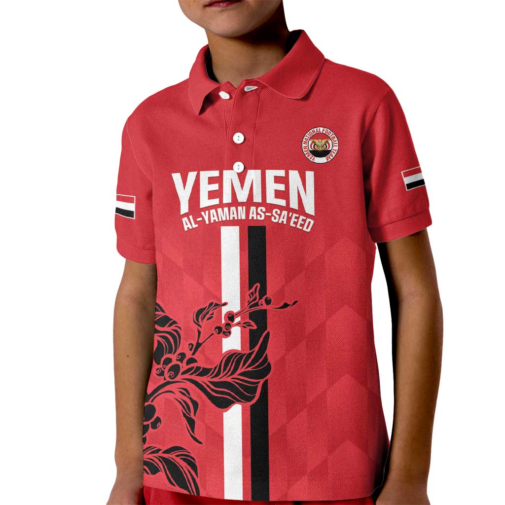 Custom Yemen Football Kid Polo Shirt Come On Al-Yaman as-Sa'eed