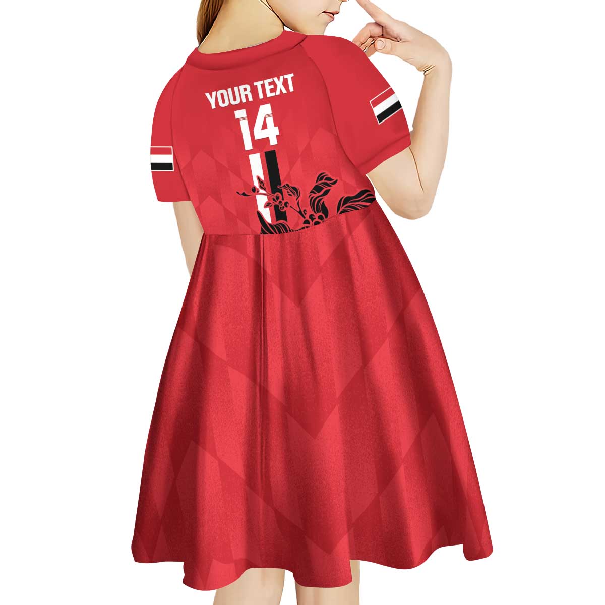 Custom Yemen Football Kid Short Sleeve Dress Come On Al-Yaman as-Sa'eed