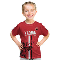 Custom Yemen Football Kid T Shirt Come On Al-Yaman as-Sa'eed