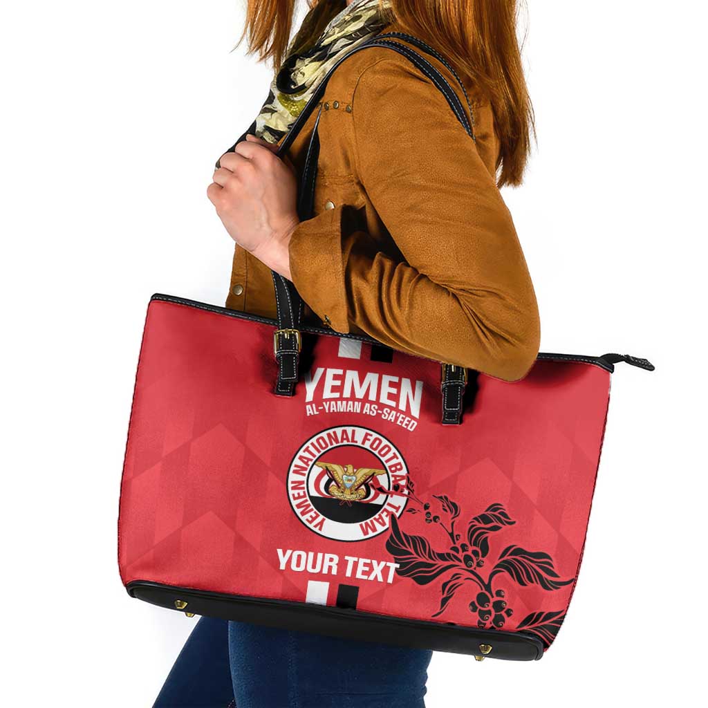 Custom Yemen Football Leather Tote Bag Come On Al-Yaman as-Sa'eed
