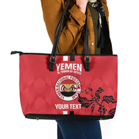 Custom Yemen Football Leather Tote Bag Come On Al-Yaman as-Sa'eed