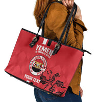 Custom Yemen Football Leather Tote Bag Come On Al-Yaman as-Sa'eed