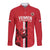 Custom Yemen Football Long Sleeve Button Shirt Come On Al-Yaman as-Sa'eed