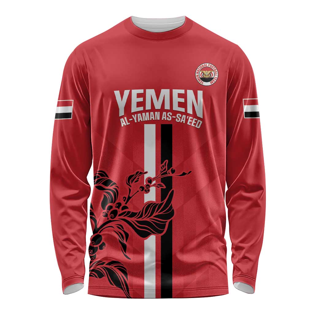Custom Yemen Football Long Sleeve Shirt Come On Al-Yaman as-Sa'eed
