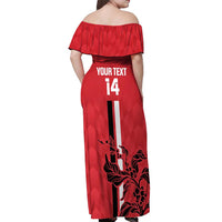 Custom Yemen Football Off Shoulder Maxi Dress Come On Al-Yaman as-Sa'eed