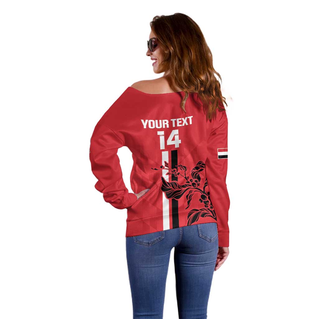 Custom Yemen Football Off Shoulder Sweater Come On Al-Yaman as-Sa'eed