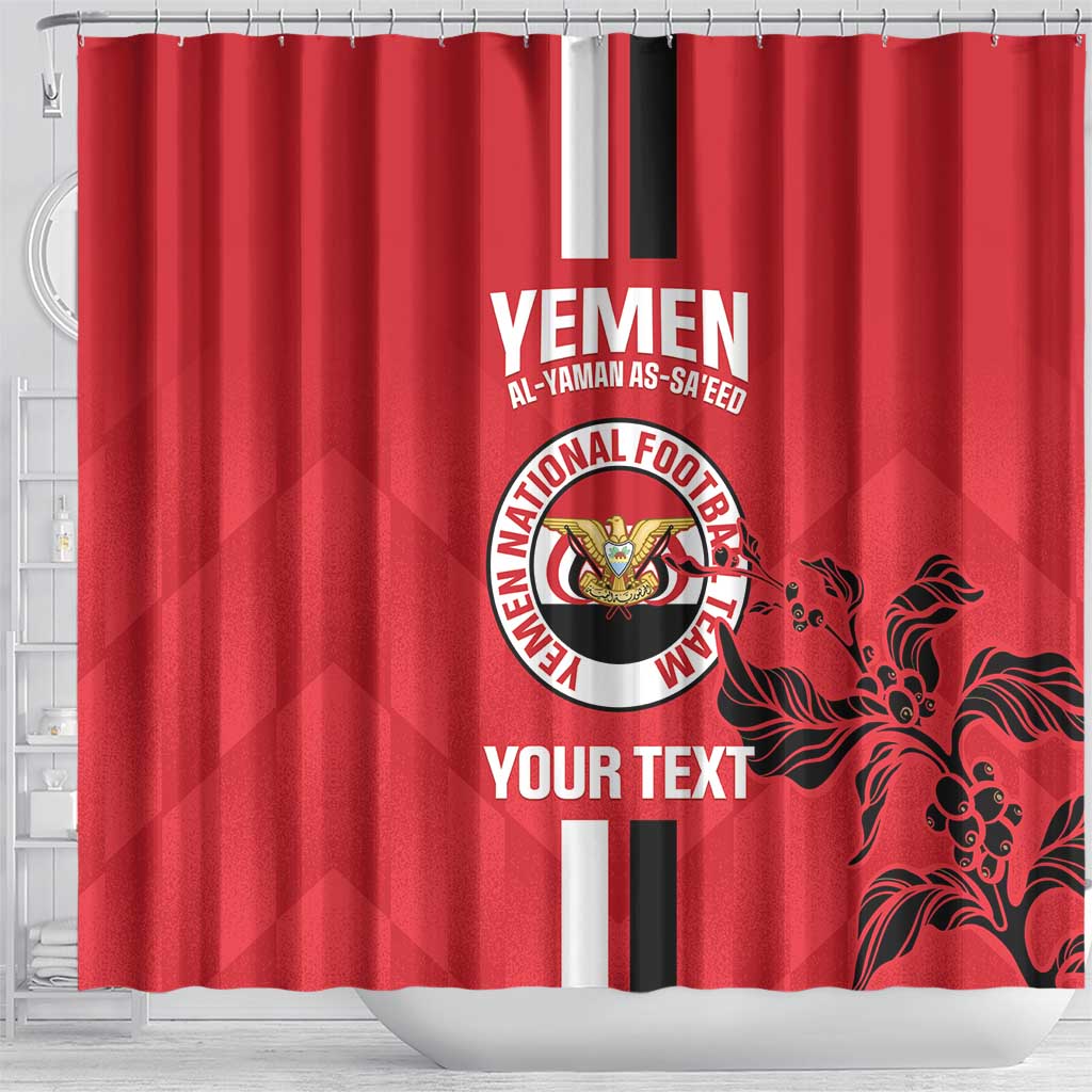 Custom Yemen Football Shower Curtain Come On Al-Yaman as-Sa'eed