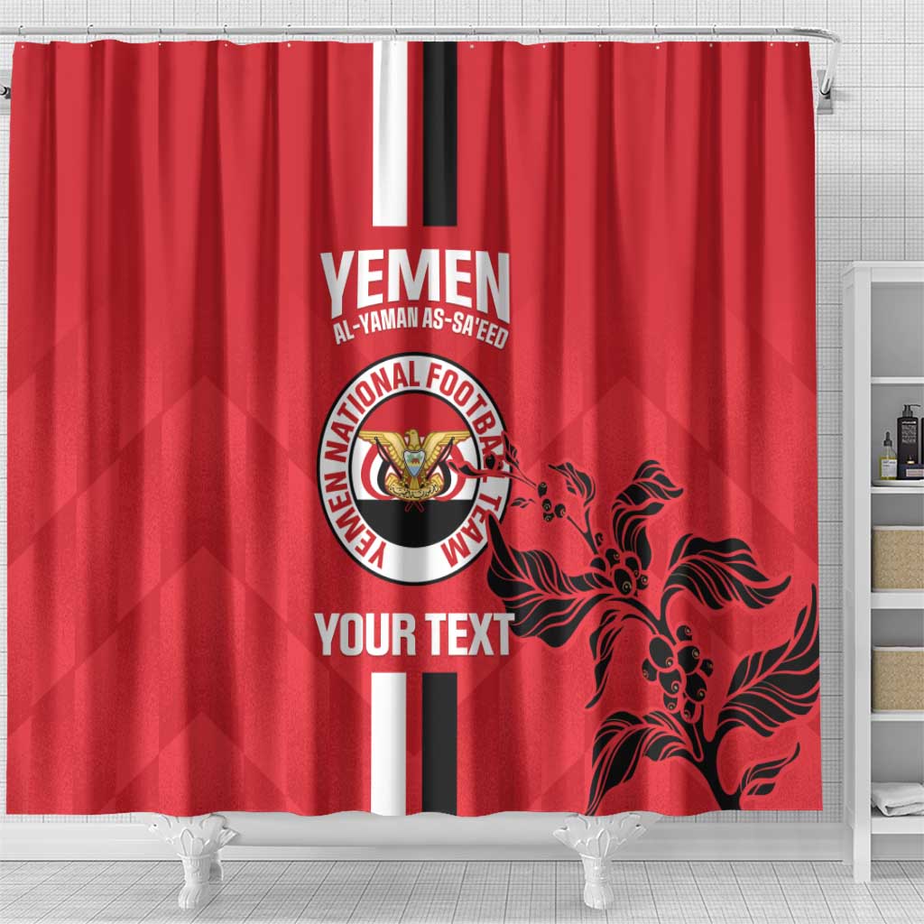 Custom Yemen Football Shower Curtain Come On Al-Yaman as-Sa'eed