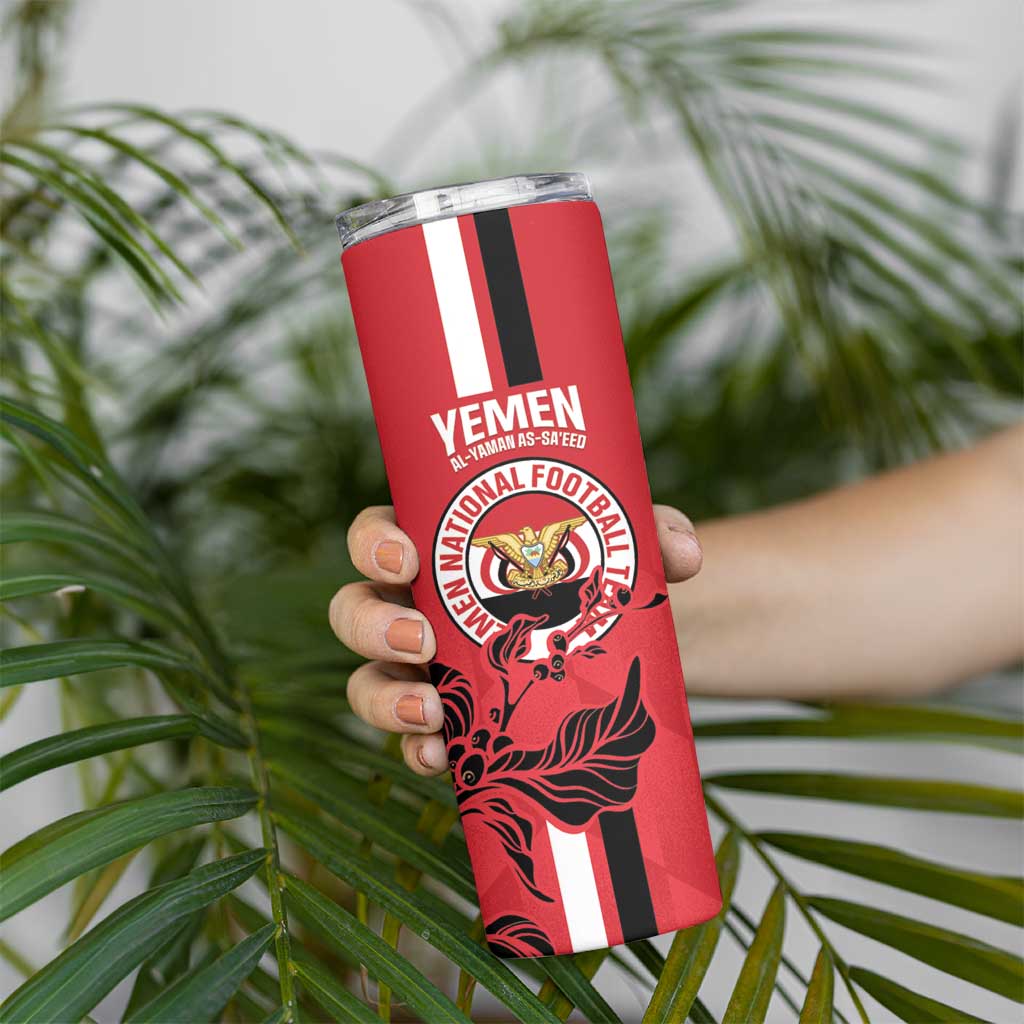 Custom Yemen Football Skinny Tumbler Come On Al-Yaman as-Sa'eed