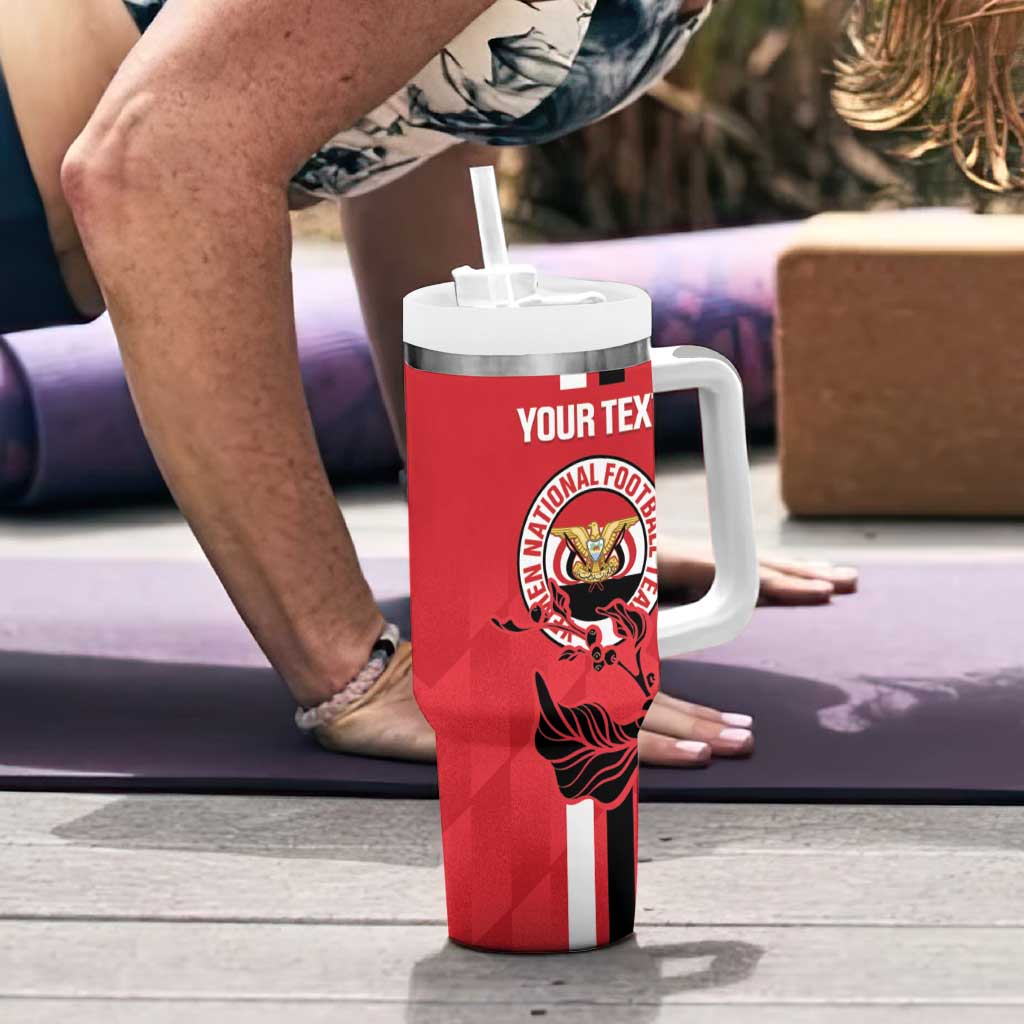 Custom Yemen Football Tumbler With Handle Come On Al-Yaman as-Sa'eed