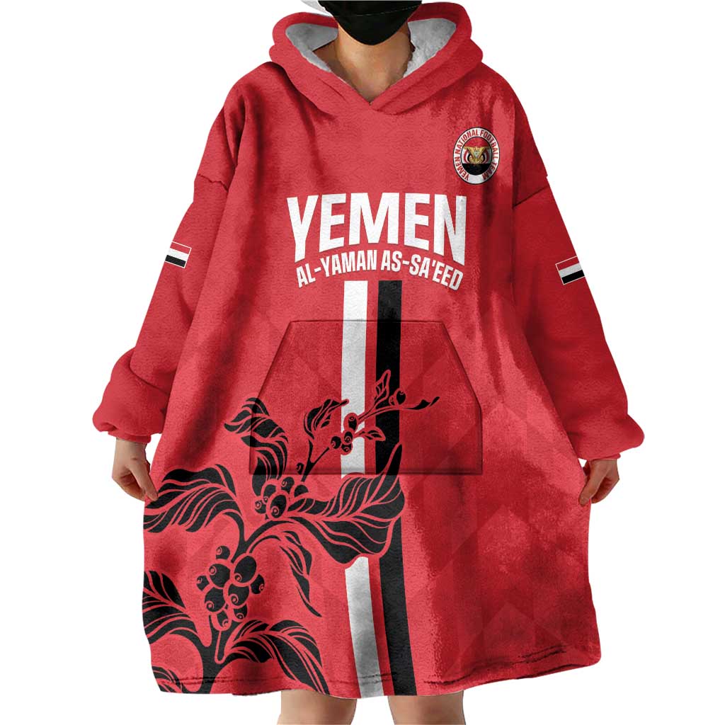 Custom Yemen Football Wearable Blanket Hoodie Come On Al-Yaman as-Sa'eed