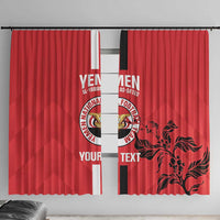 Custom Yemen Football Window Curtain Come On Al-Yaman as-Sa'eed