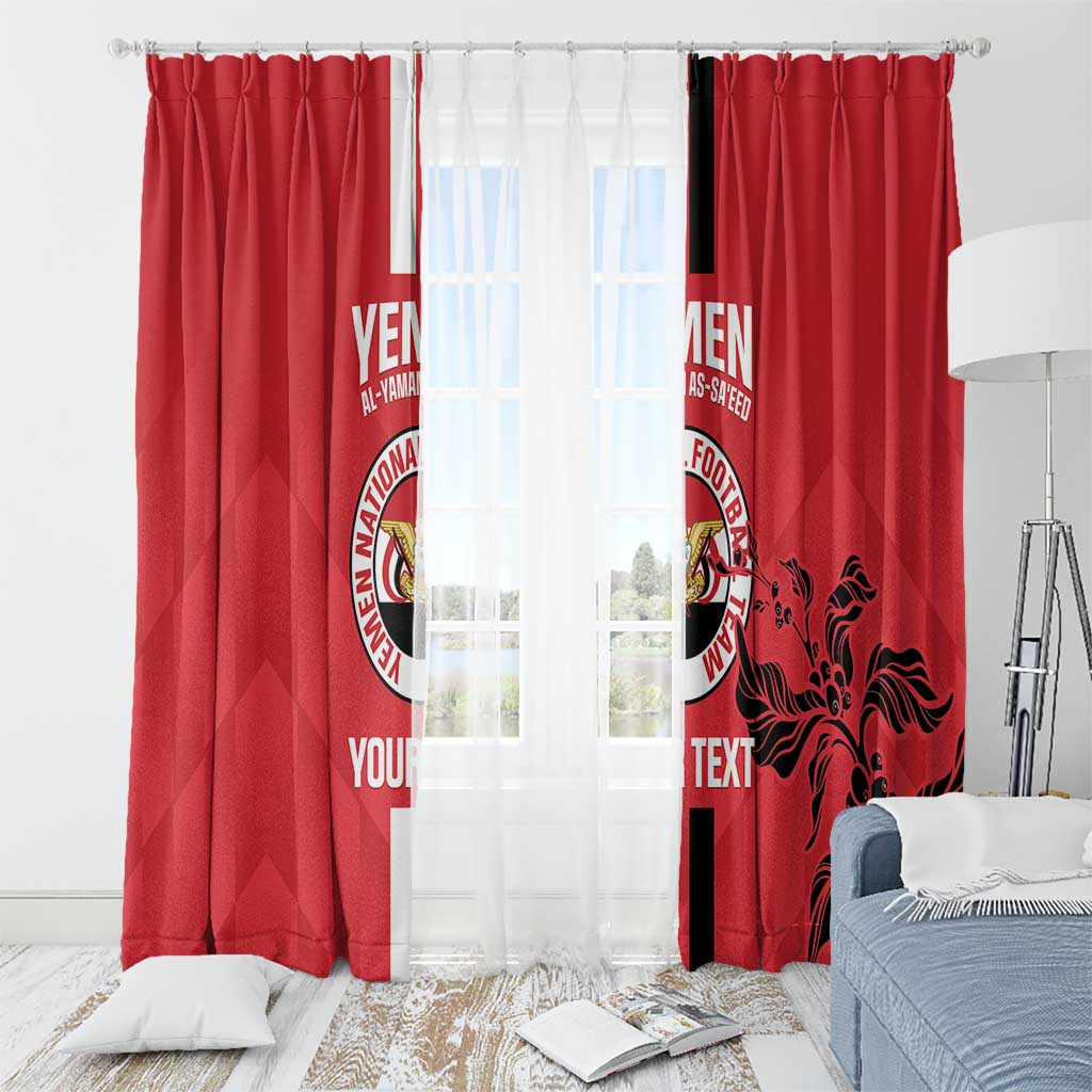 Custom Yemen Football Window Curtain Come On Al-Yaman as-Sa'eed