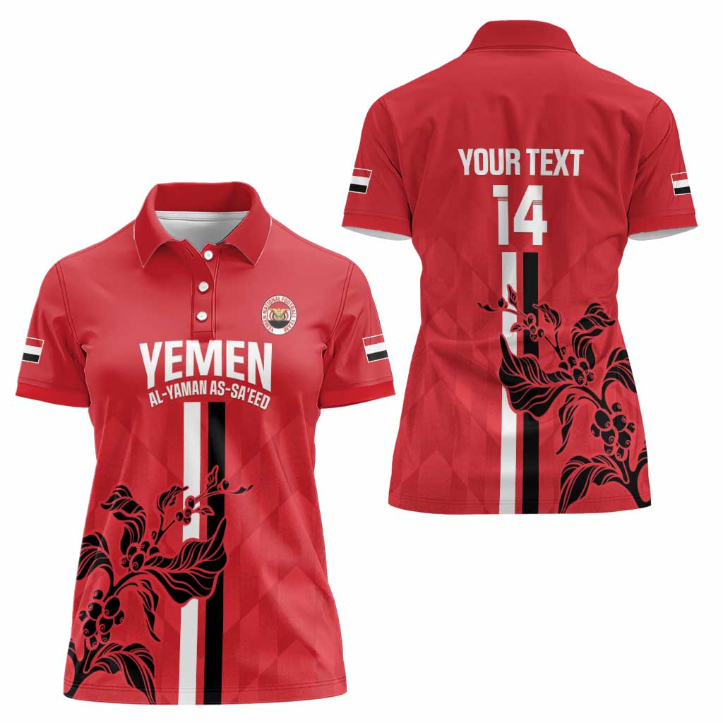 Custom Yemen Football Women Polo Shirt Come On Al-Yaman as-Sa'eed