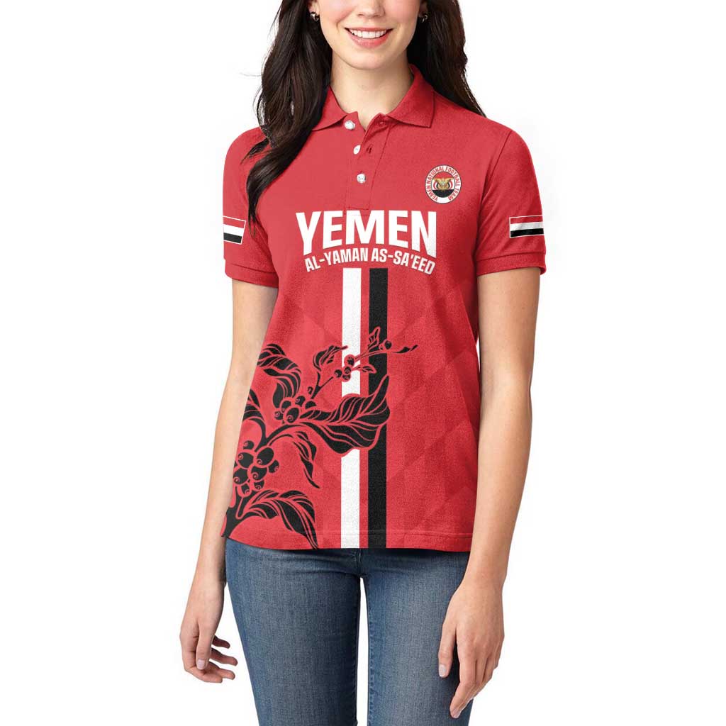 Custom Yemen Football Women Polo Shirt Come On Al-Yaman as-Sa'eed