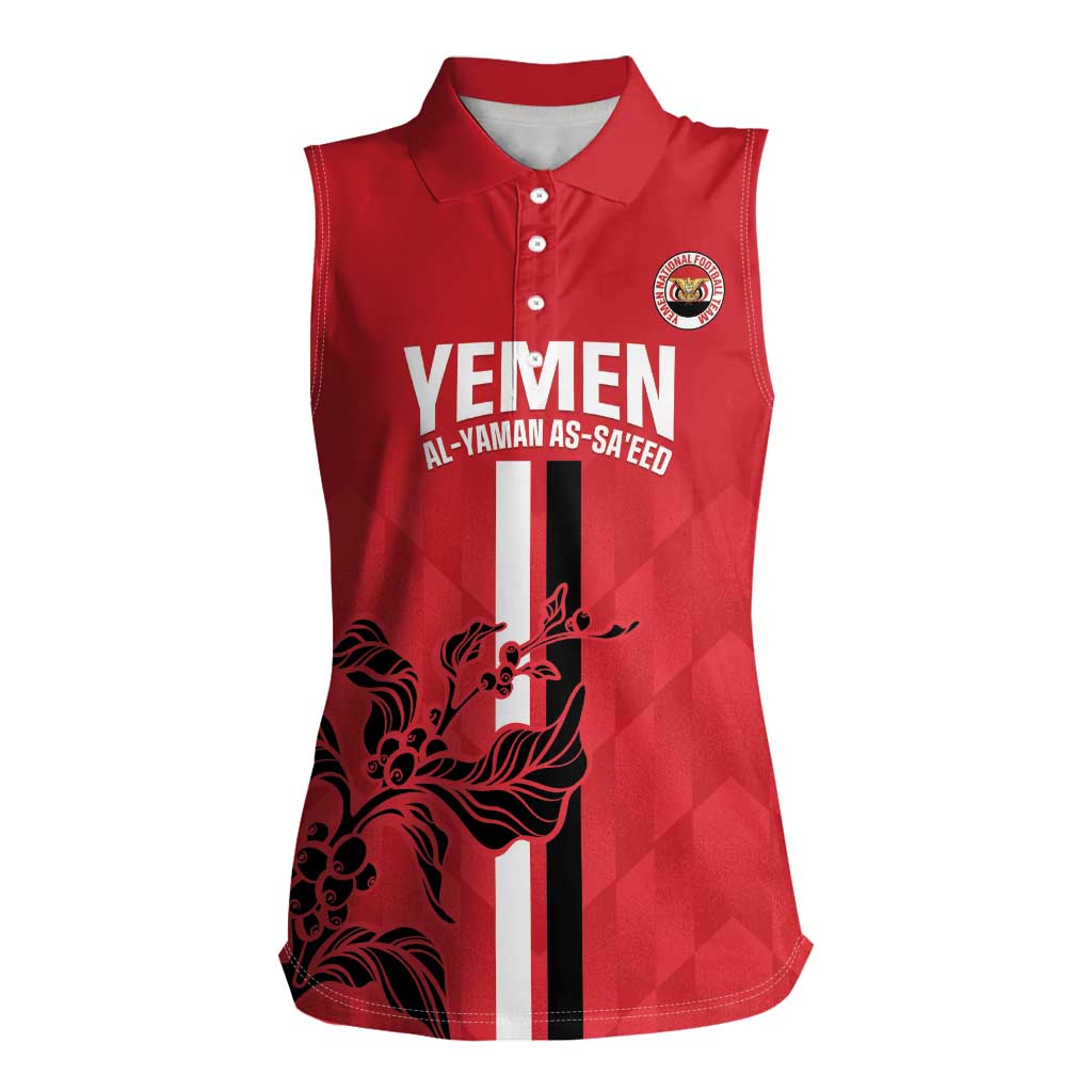 Custom Yemen Football Women Sleeveless Polo Shirt Come On Al-Yaman as-Sa'eed
