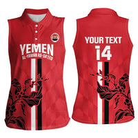 Custom Yemen Football Women Sleeveless Polo Shirt Come On Al-Yaman as-Sa'eed