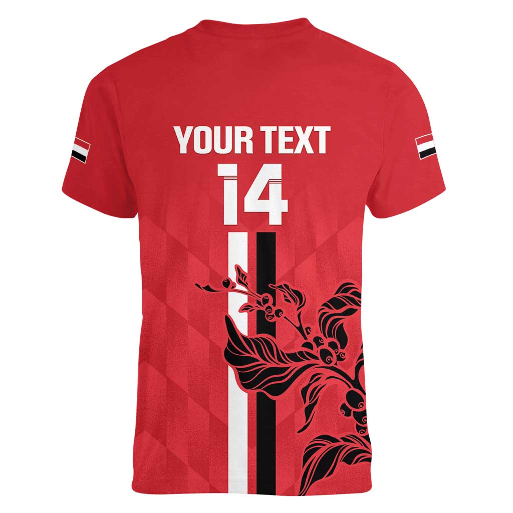 Custom Yemen Football Women V-Neck T-Shirt Come On Al-Yaman as-Sa'eed