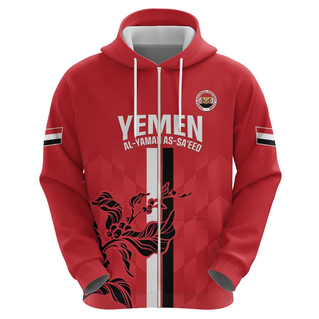 Custom Yemen Football Zip Hoodie Come On Al-Yaman as-Sa'eed