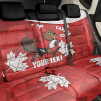 Canada Rugby Custom Back Car Seat Cover Beaver Mascot Go Canadian