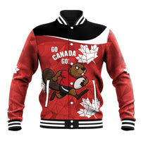Canada Rugby Custom Baseball Jacket Beaver Mascot Go Canadian
