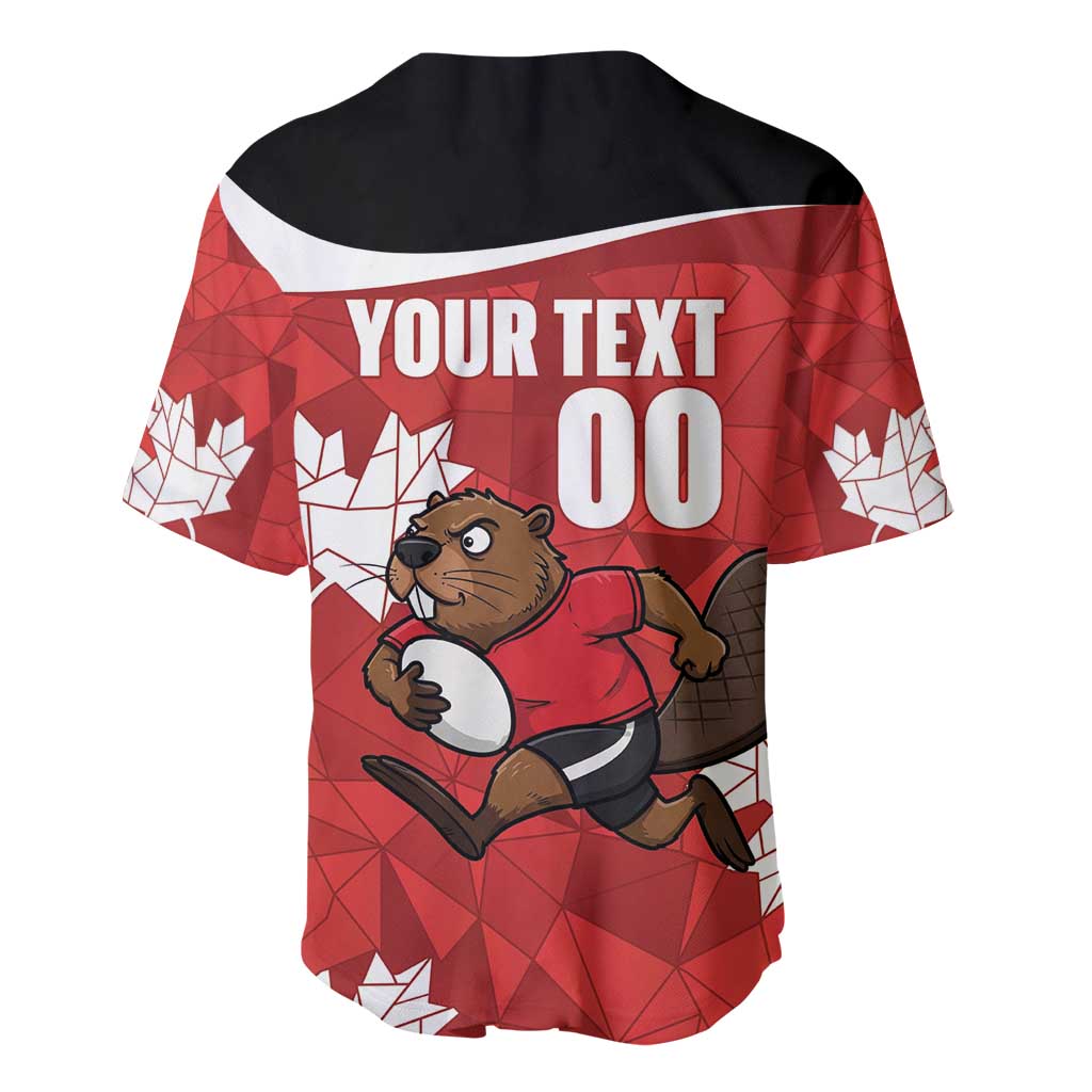 Canada Rugby Custom Baseball Jersey Beaver Mascot Go Canadian