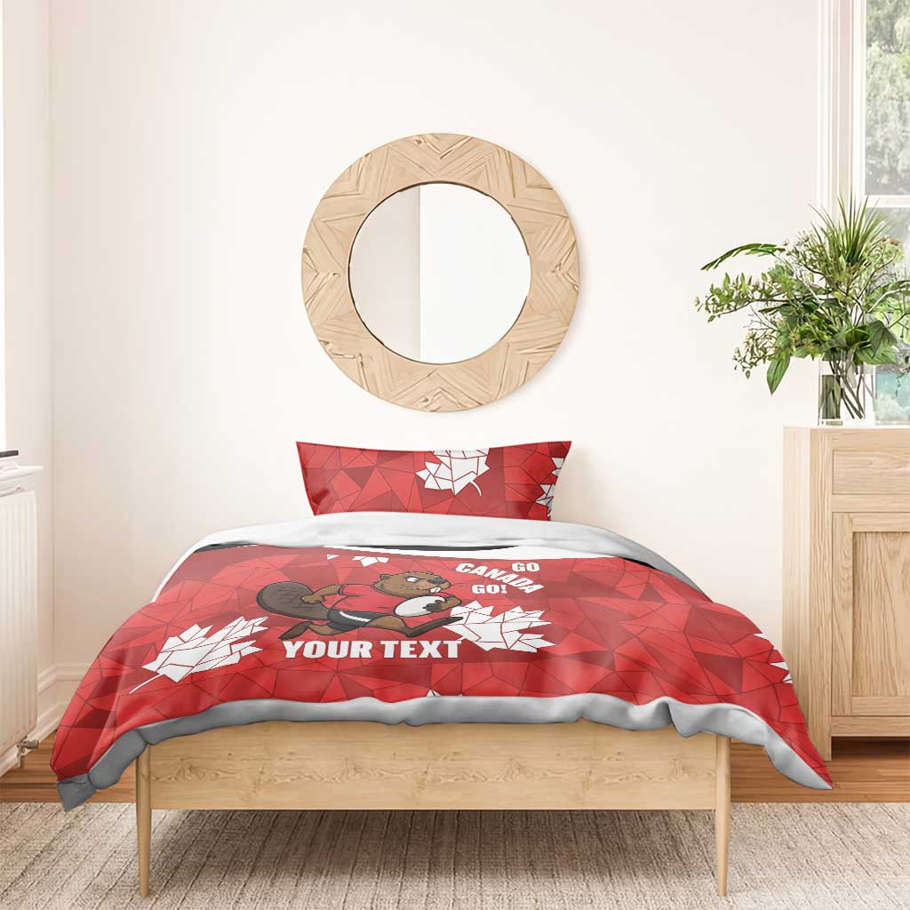 Canada Rugby Custom Bedding Set Beaver Mascot Go Canadian
